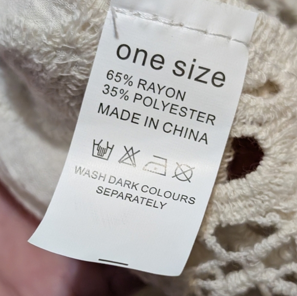 Ivory Lace Sharbite Hem Crochet Vest - Picture 8 of 13